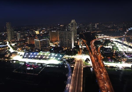 Singapore F1 at night.